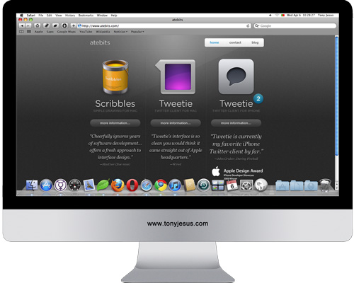 Screenshot of Atebits website