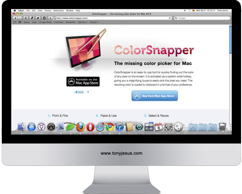 Screenshot of ColorSnapper website