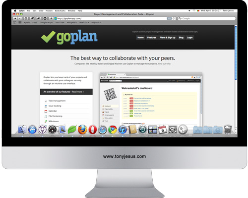 Screenshot of goplan app website