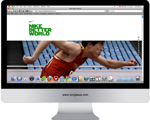 Screenshot of Nike Better World website