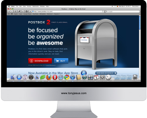 Screenshot of Postbox website
