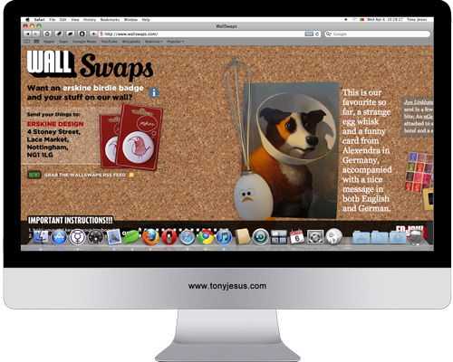 Screenshot of WallSwaps website