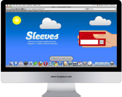 Screenshot of Sleeves website