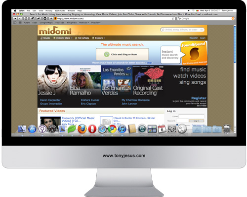 Screenshot of Midomi