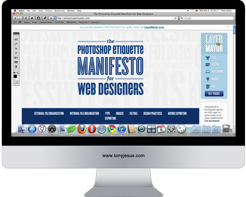 Screenshot of The Photoshop Etiquette Manifesto for Web Designers